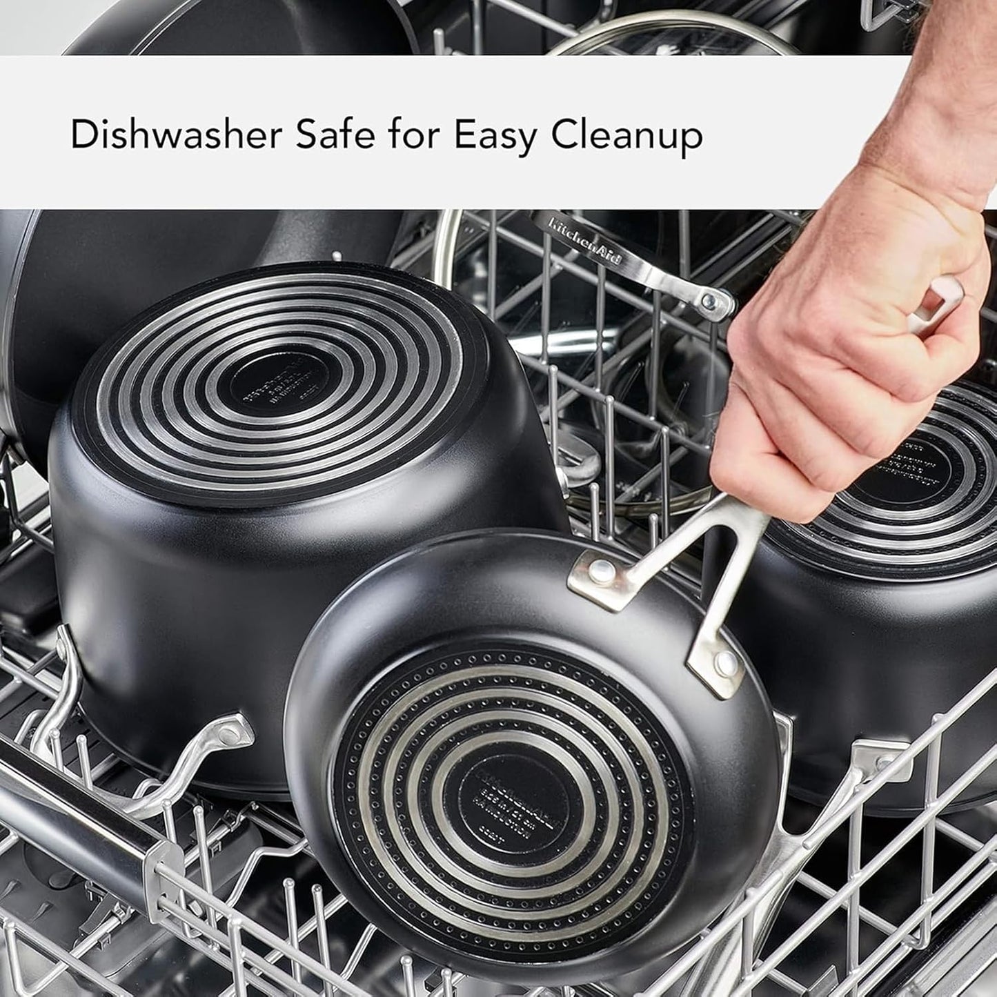 KitchenAid Hard Anodized Induction Nonstick Cookware Pots and Pans Set, 10 Piece, Matte Black