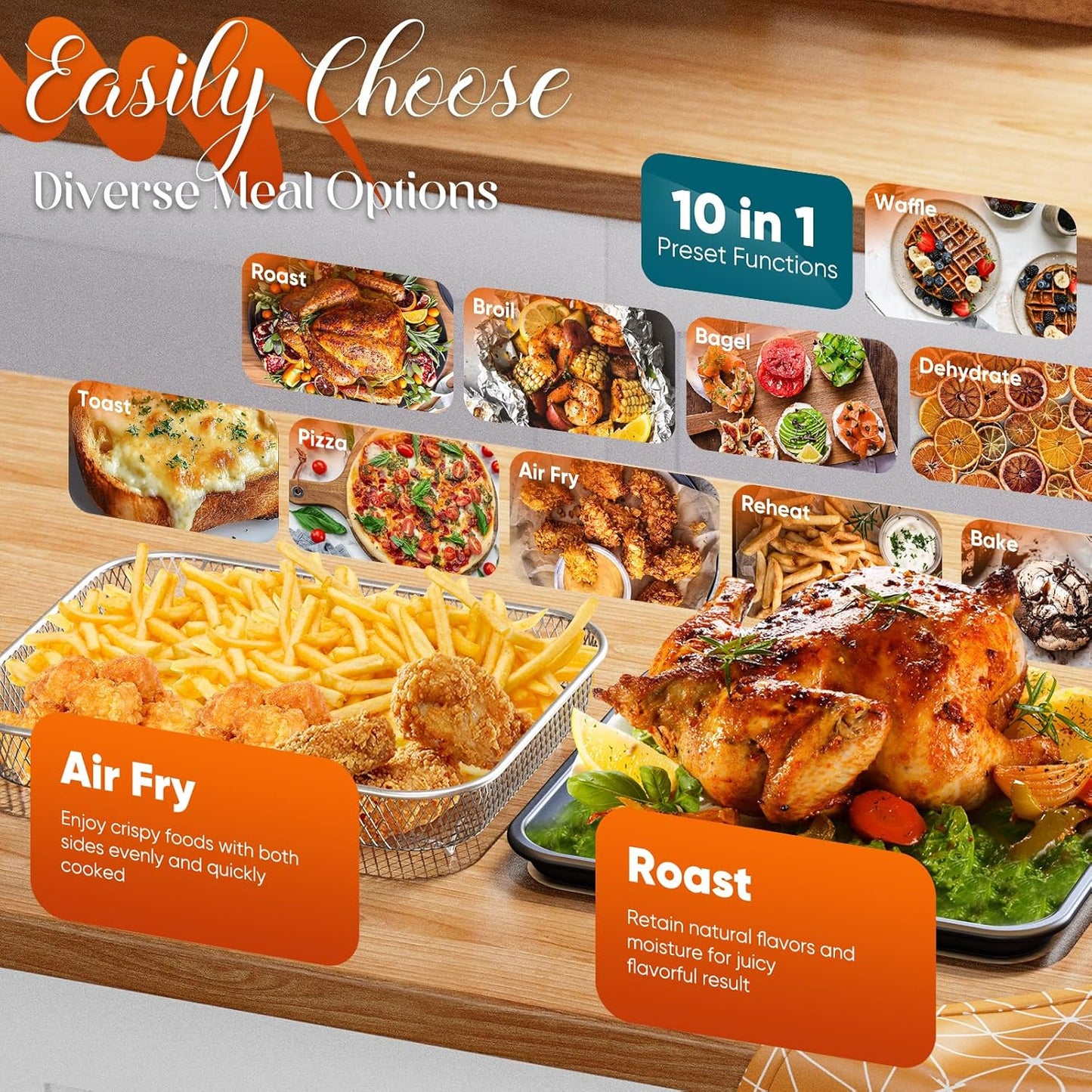 Nuwave Bravo Pro Smart Air Fryer Toaster Oven Combo, 12-in-1 Functions with Quicker & Even Crisp Technology, 1800W, 50-450°F, PFAS-Free, 21QT, Cinnamon