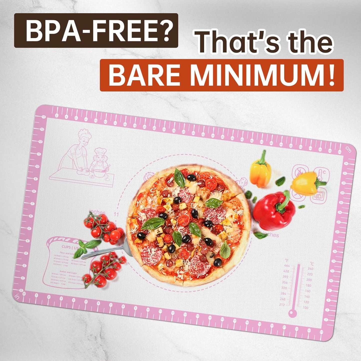 Silicone Macaron Baking Mat with 10 Recipes, Non Stick Silicone Mat for Pastry, Cookie, Macaron, Pizza,Bread, Surdough,Fondant, Extra Large and Dishwasher Safe