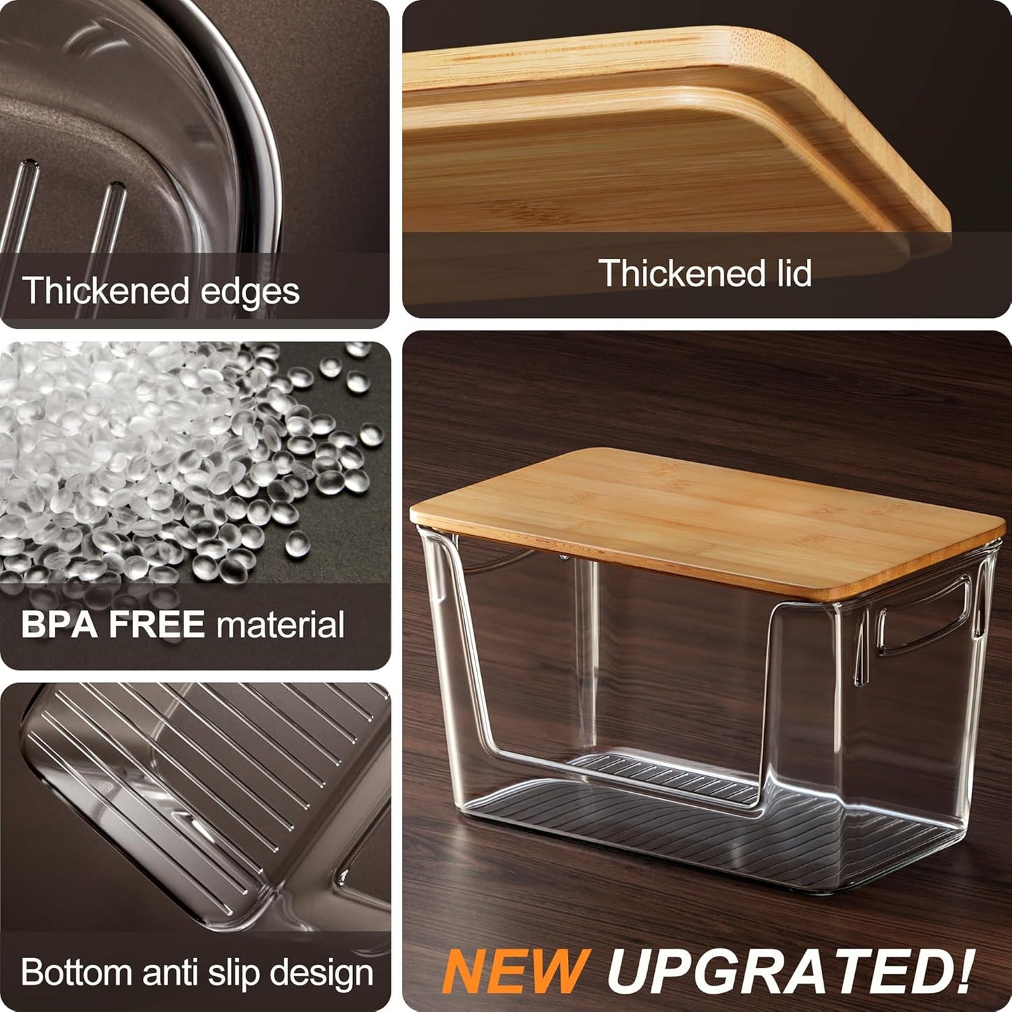 Pantry Organizers Storage, 2 Pack Onion and Potato Storage Bins Large Capacity Kitchen Counter Bins for Garlic, Fruit, Vegetable, Can Storage Countertop Organizer (12" x 7" x7")