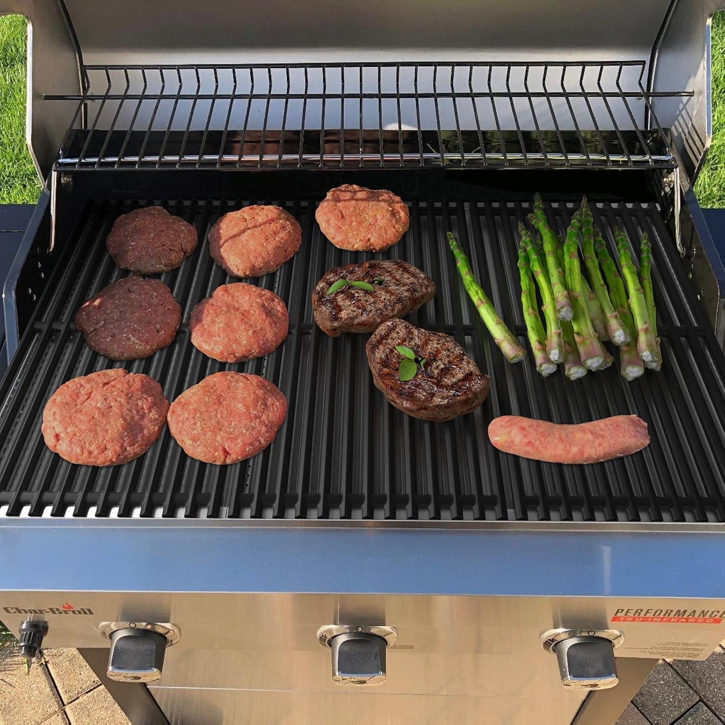 Cooking Grid Grates and Emitter Plates Replacement Parts for Charbroil TRU-Infrared Grills 3 4 Burner 463241314 433243911 463210011 463210312 G515-4700-W1, G515-4800-W1,Cast Iron