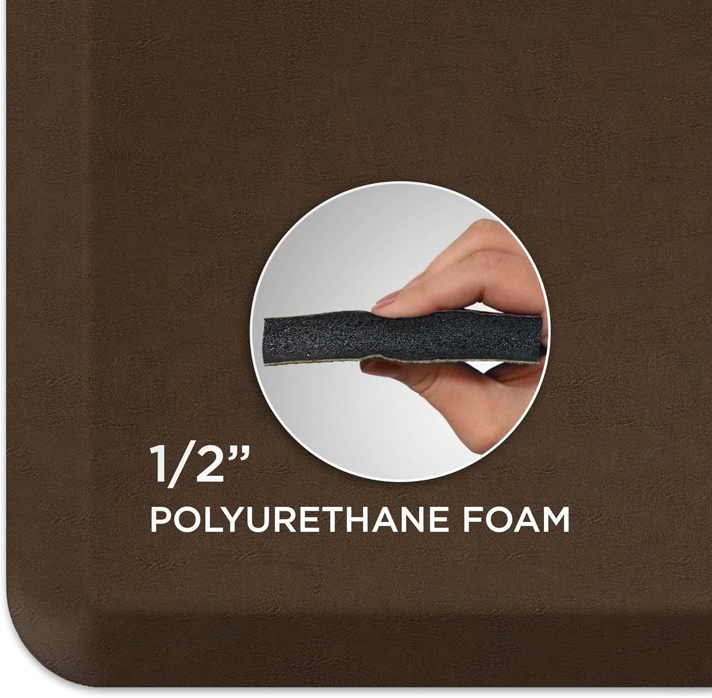 NewLife Anti Fatigue Nonslip Mat: Hard Floor Utility Mats for Garage, Patio and Kitchen - 20" x 72" x .5" - Vintage Leather Rustic Brown