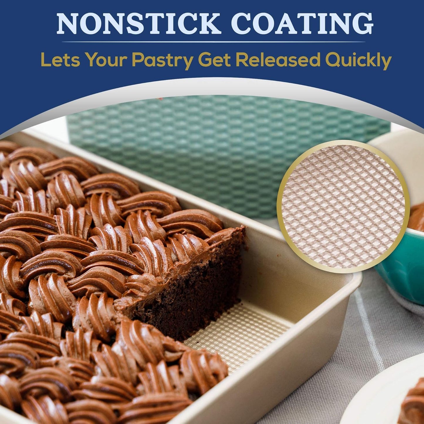 Ultra Cuisine 9x13 Inch Cake Baking And Brownie Pan - Easy Cleaning And Low Maintenance - Elevated Non-Stick Even Baking Experience - Food Safe Coating - Bake Like A Pro For A Lifetime