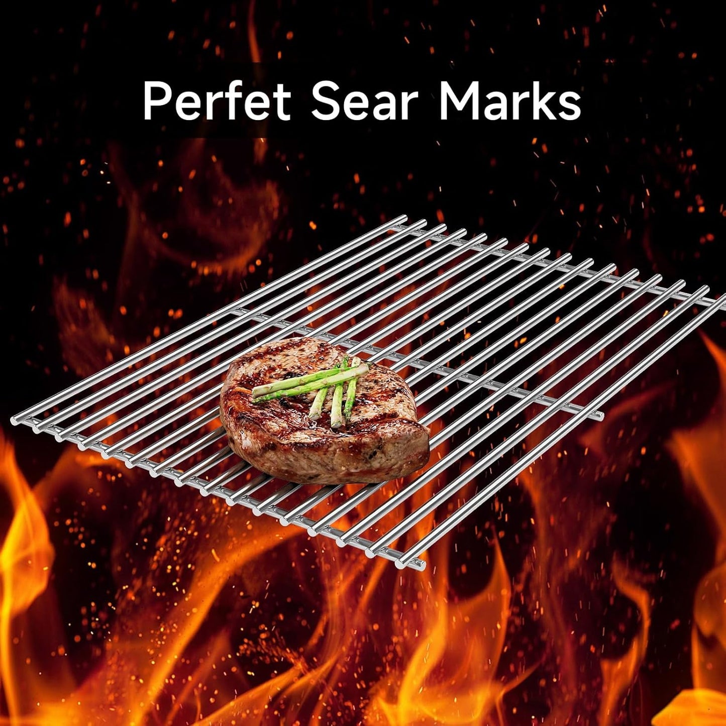 Grill Grate Replacement Parts for Weber Genesis II E-410, E-435, S-435, SE-410, 66089 66097, Kitchen-aid 720-0856V 740-0781, Weber Genesis II LX 400 SER GBS S-435, Stainless Steel