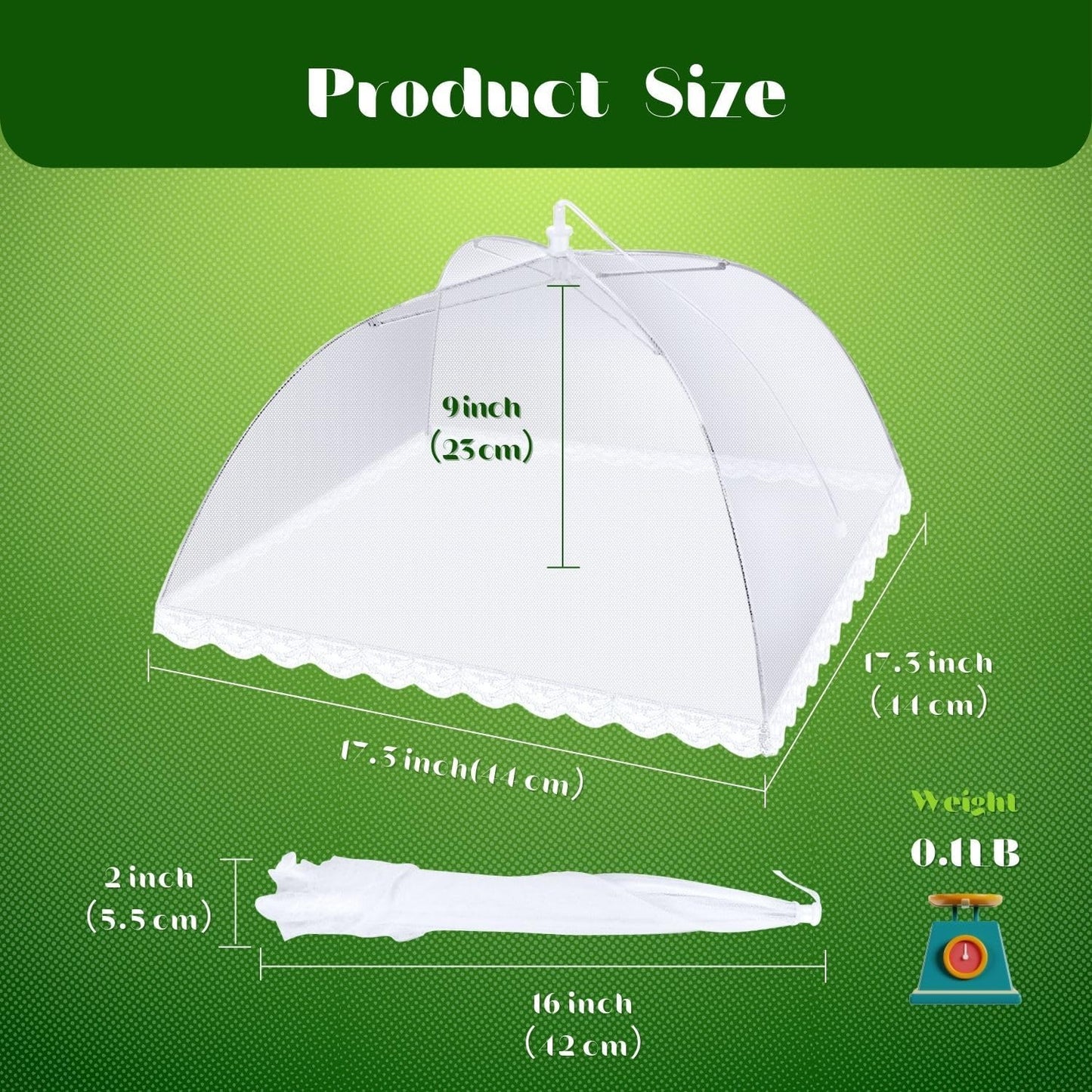 Flexzion Food Cover Tent - Pop Up Mesh Screen Net Umbrella Covers Keep Out Flies, Bugs, Mosquitos, Wasps Pefect for Outdoor Picnic, BBQ, Camping, Fruit Dinner Protection, Reusable and Collapsible