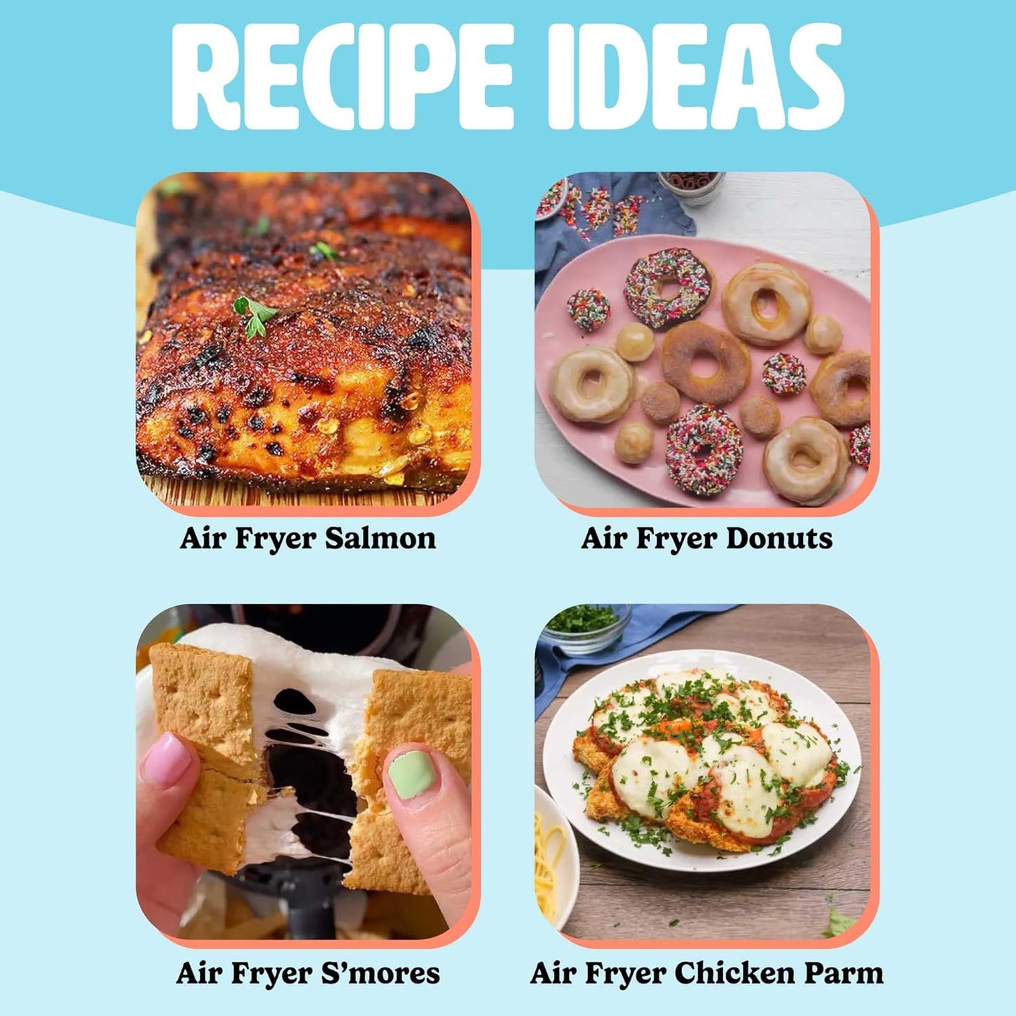 Tasty Personal Air Fryer, Healthier Meals in Minutes, Adjustable Temp Control up to 400°F, Easy-to-Use Design, Nonstick Basket and Tray Made without PFAS, PFOA, PFOS & PTFE, 900 Watts, 2-Quart, White