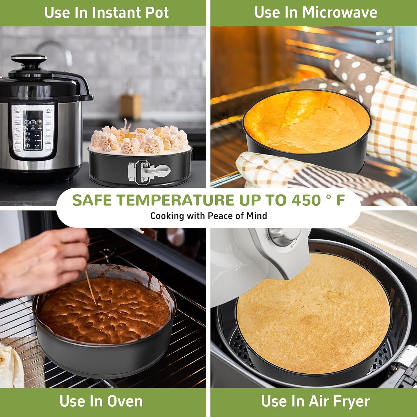 10 Inch Springform Pan with Removable Bottom, Non-stick Round Spring Form Cake Mold Cheesecake Pan For Baking