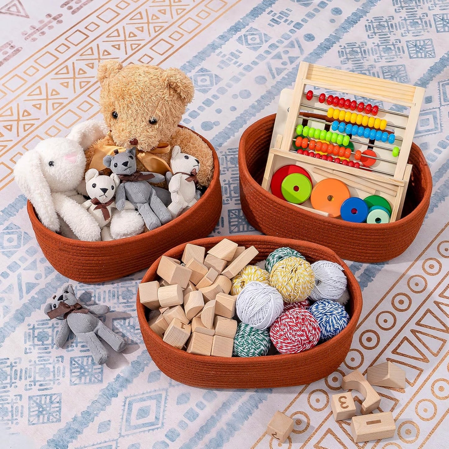 CubesLand Toys Closet Storage Organizer Baskets Bins for Cube Ogranizer/Shelving,Woven Basket for Organizing,Decor Basket for Living Room,Bedroom,Perfect for Pet Toy&Food Storage,2pack Brick Red