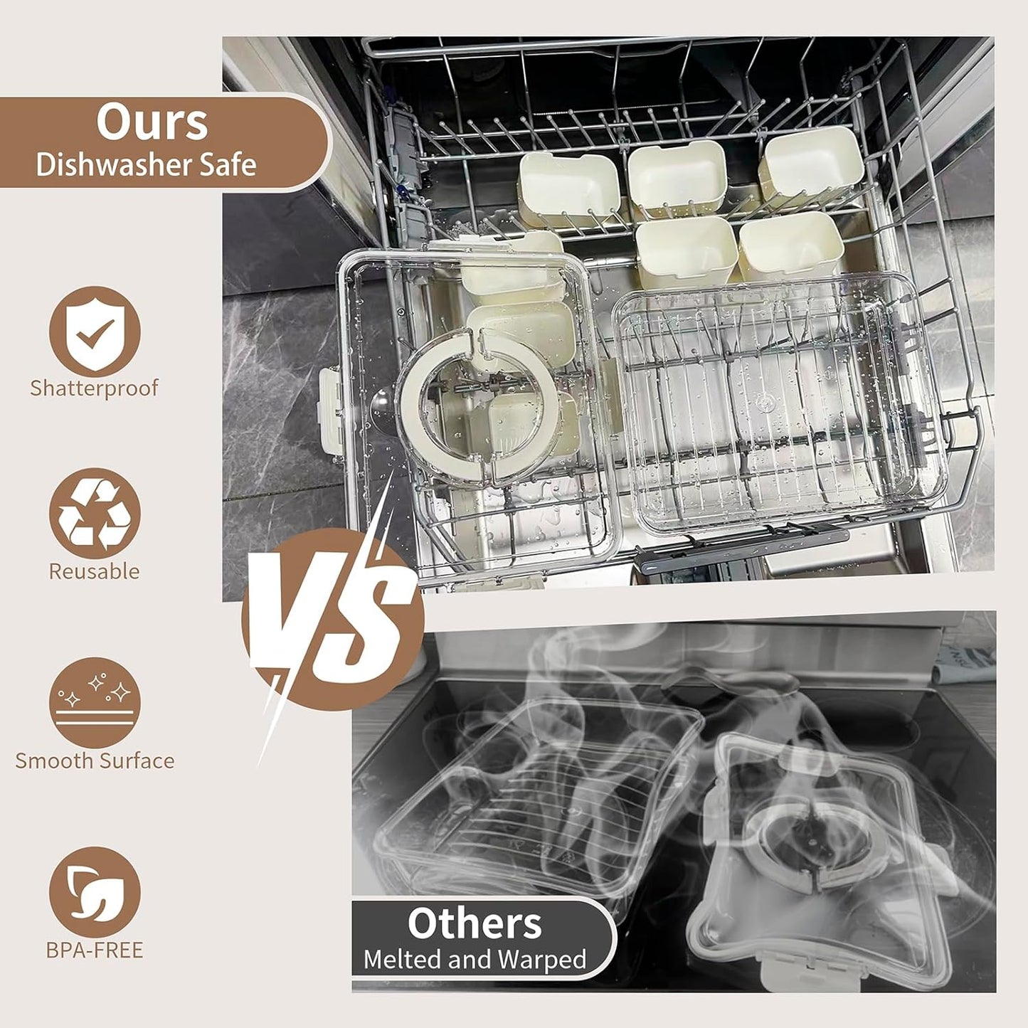 Snack Box Container, Dishwasher Safe Fruit Storage Containers, Divided Serving Tray with Lid for Veggie, Candy and Nuts, Snackle Charcuterie Boxes for Kids, Adults Travel, Party and Picnic (2 Pack)