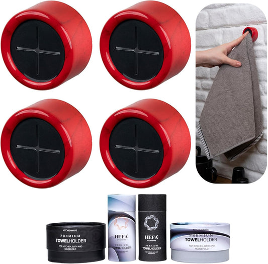 HEFA Towel Holder, Towel Hooks, Dish Towel Holder, Kitchen Organization, Bathroom Accesories, Kitchen Towel Hook, Kitchen Towel Holder, Christmas Gift, Kitchen Gadgets 4 Pack