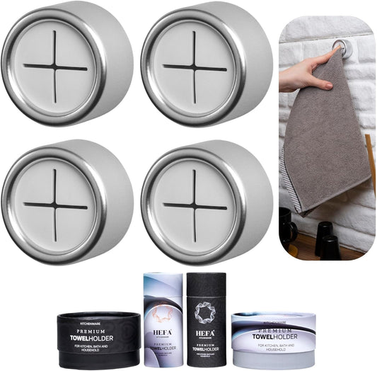HEFA Towel Holder, Towel Hooks, Dish Towel Holder, Kitchen Organization, Bathroom Accesories, Kitchen Towel Hook, Kitchen Towel Holder, Hand Towel Holder, Kitchen Gadgets 4 Pack, Deep Grey