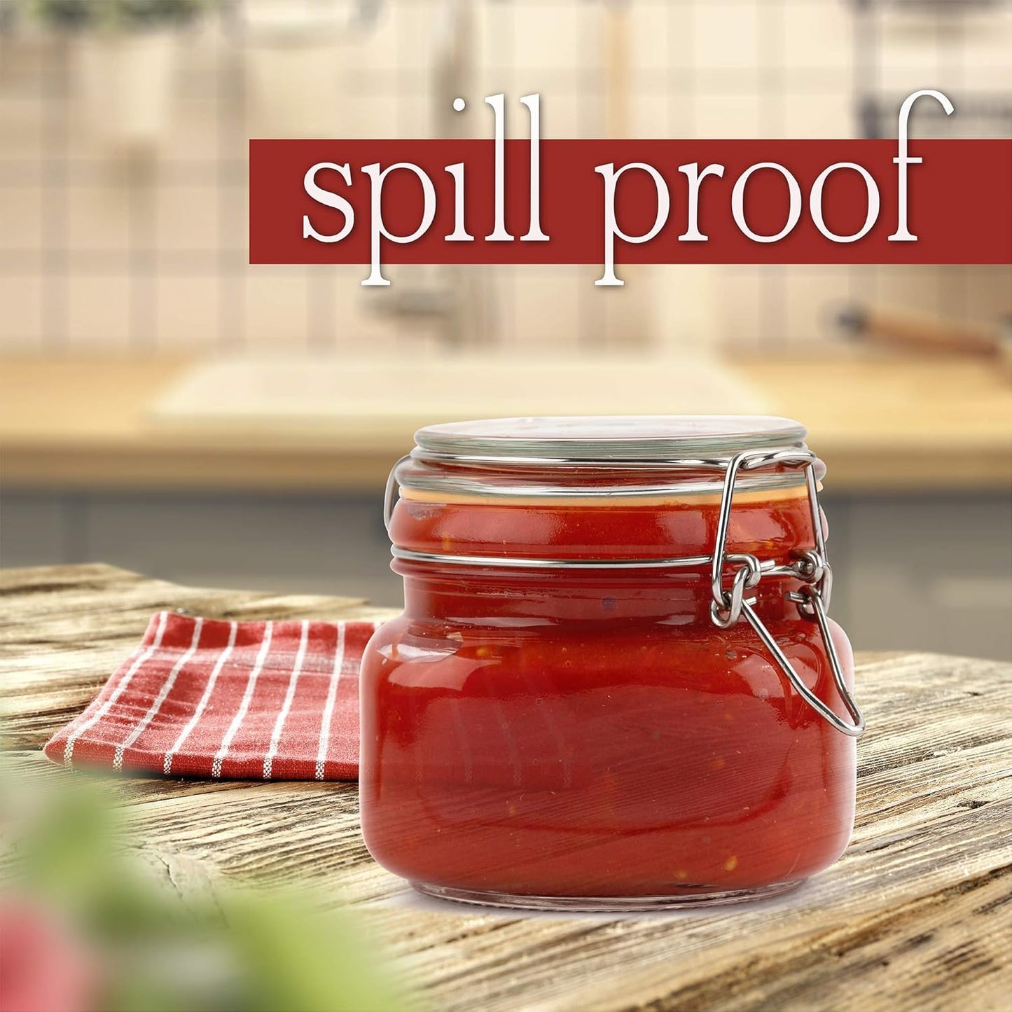 Galashield Glass Jars with Lids 16 oz Food Storage Jars with Airtight Lids Leak Proof Glass Canisters Kitchen Jars [Set of 2]