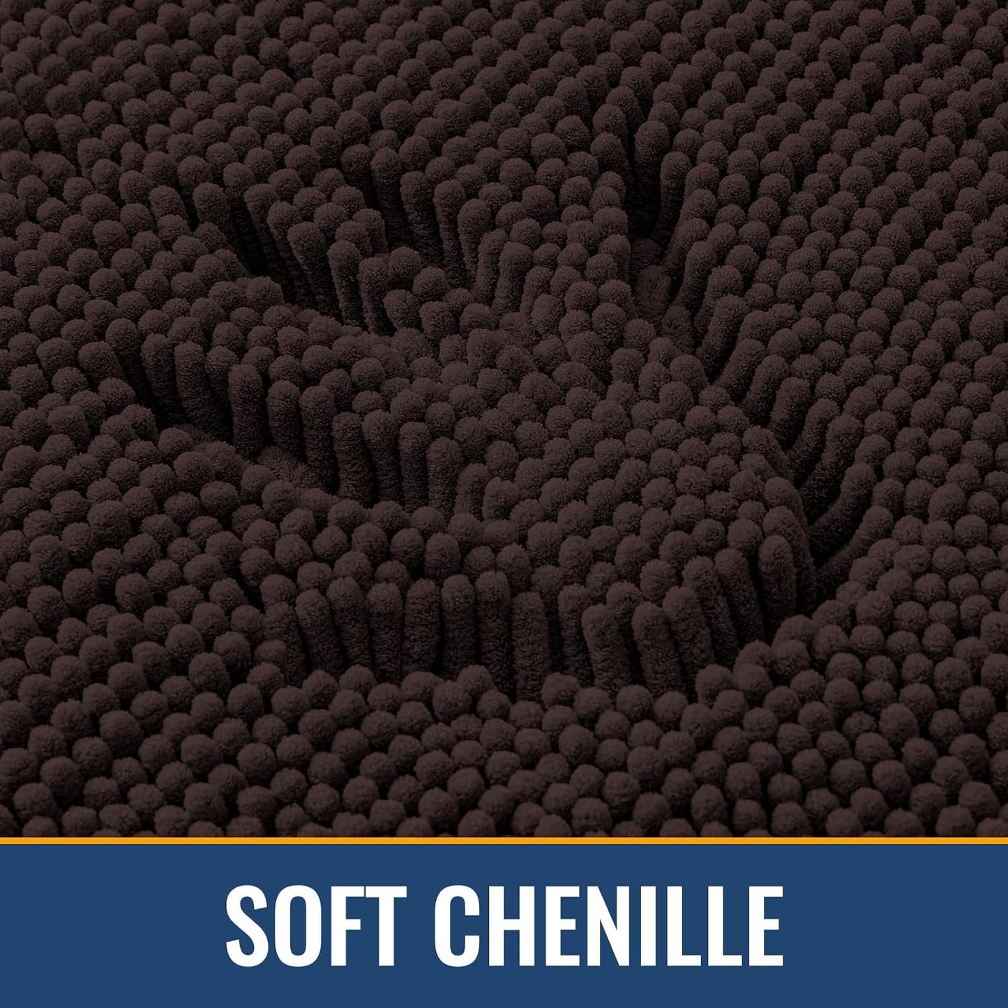 Arotive Bathroom Rugs 47x24, Extra Soft Absorbent Shaggy Chenille Bath Rugs, Machine Washable Rubber Backing Non-Slip Bath Mats for Bathroom Floor Tub and Shower, Home Decor Accessories, Brown