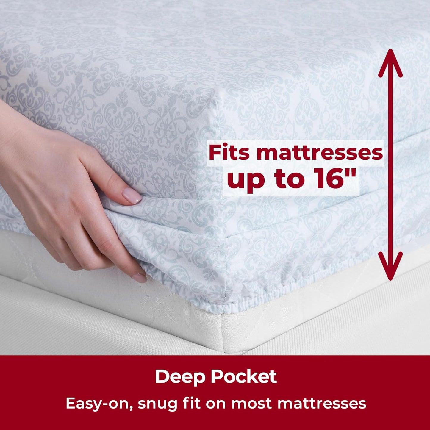 Mellanni Twin XL Sheets Set - 3 PC Iconic Collection Bedding - Hotel Luxury, Extra Soft, Cooling Bed Sheets - Wrinkle, Fade, Stain Resistant (Twin Extra Long, Laced Sky Blue)