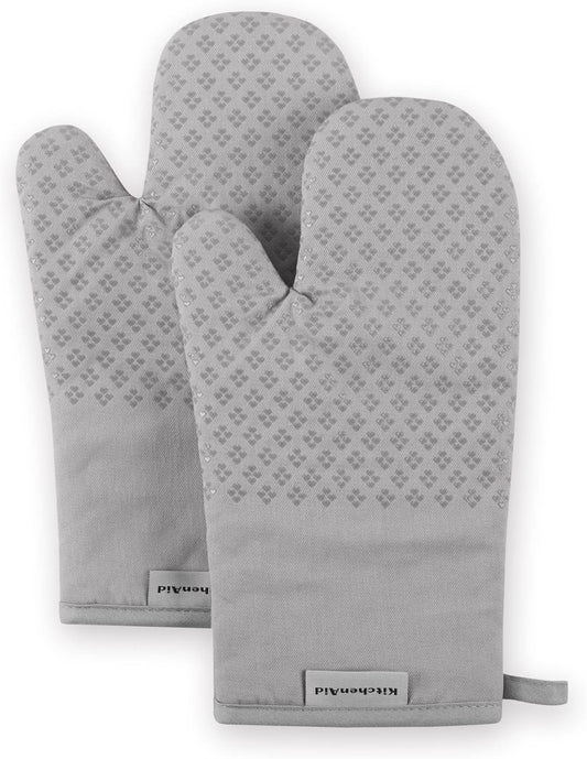 KitchenAid Asteroid Oven Mitt Set, 7"x12.5", Grey, 2 Piece