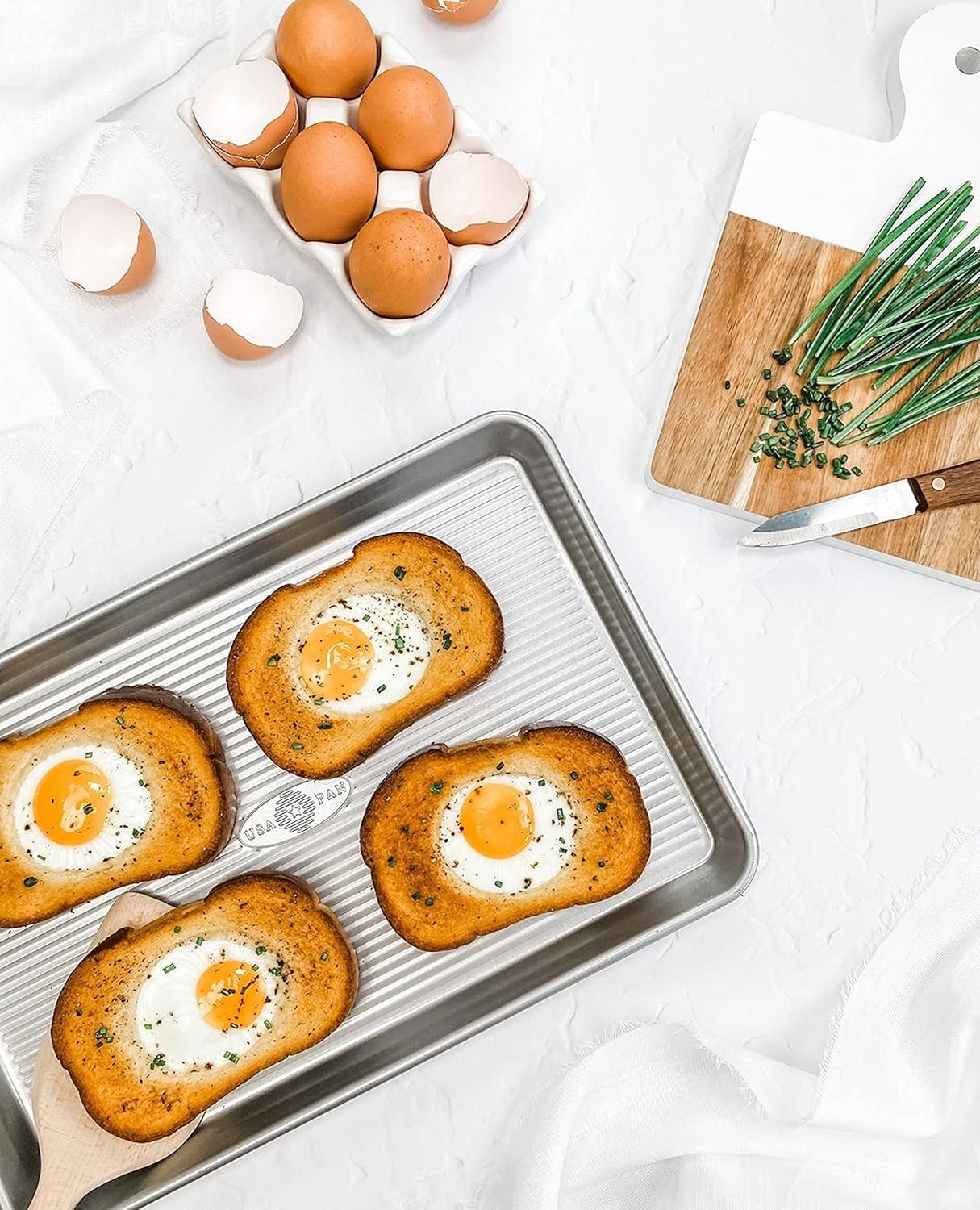 USA Pan Bakeware Nonstick Jelly Roll Baking Sheet Pan, Aluminized Steel (Pack of 6)