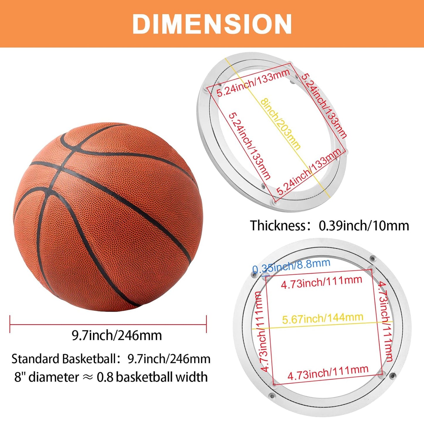 TamBee Aluminum Lazy Susan Heavy Duty Metal Rotating Hardware Turntable Bearing Ring Lazy Susan Base Only (8-Inch Heavy Duty)