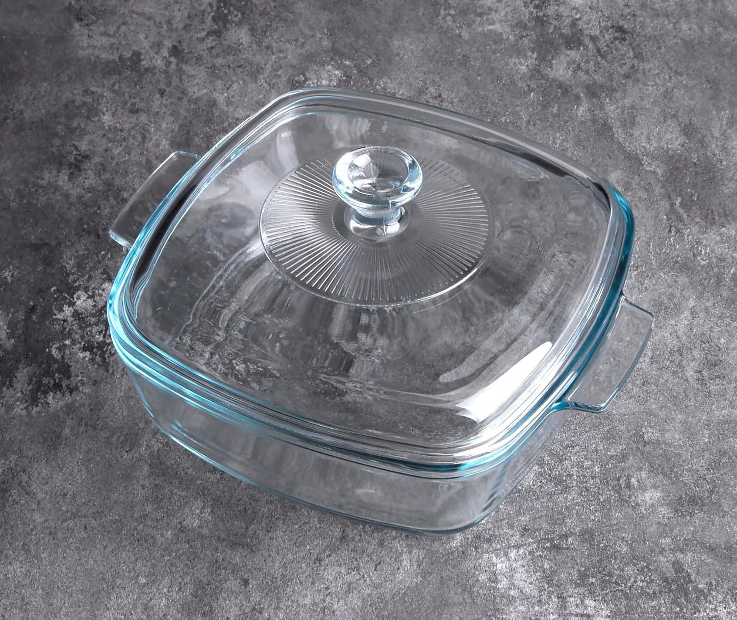 Clear Square Glass Casserole with Lid, Baking Dish with Glass Cover, Casserole for Oven, Freezer and Dishwasher Safe (1.5-Quart Square)