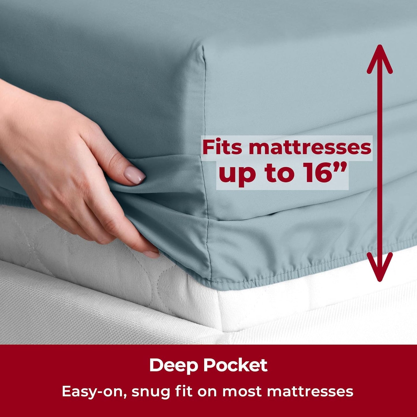 Mellanni Twin XL Sheets Set - 3 PC Iconic Collection Bedding - Hotel Luxury, Extra Soft, Cooling Bed Sheets - Wrinkle, Fade, Stain Resistant (Twin Extra Long, Spa Blue)