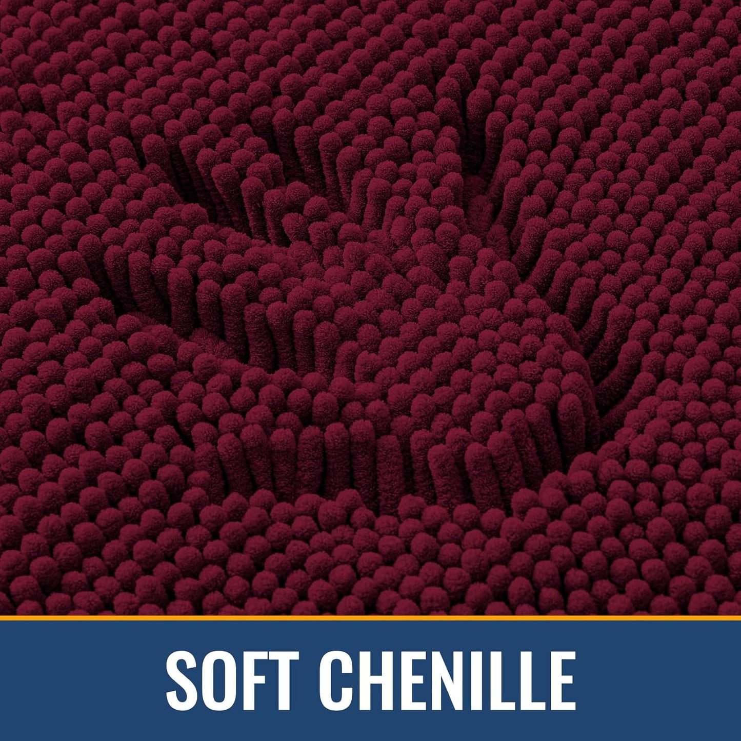 Arotive Bathroom Rugs 30x20, Extra Soft Absorbent Shaggy Chenille Bath Rugs, Machine Washable Rubber Backing Non-Slip Bath Mats for Bathroom Floor Tub and Shower, Home Decor Accessories, Burgundy