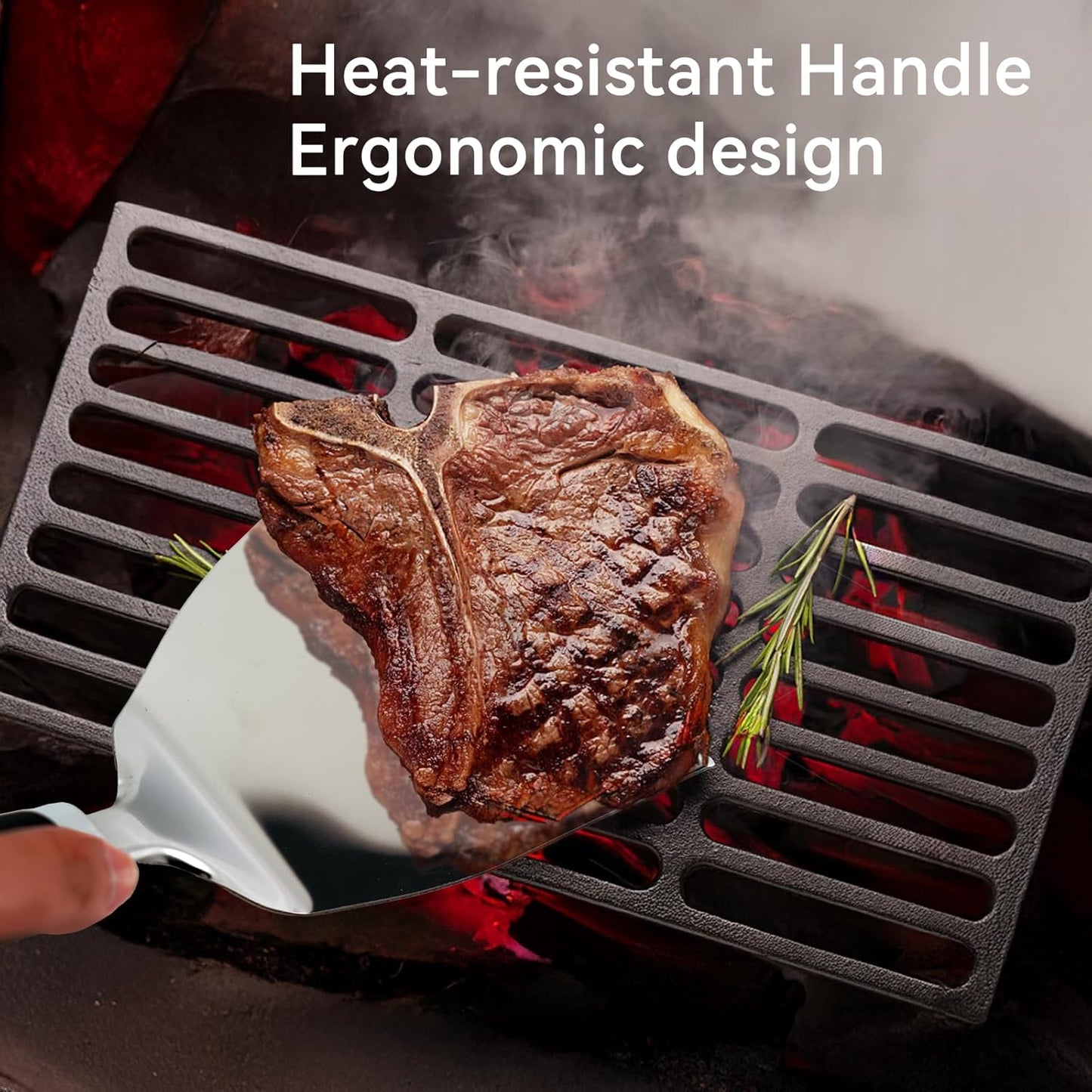 Stainless Steel Spatula Set of 3, Heavy Duty Small Metal Spatula for Cooking Cast Iron Skillet with Heat-resistant Handle, Fish Turner Flipper for Pancake Burger Egg Cooking Spatulas BBQ Grill Griddle