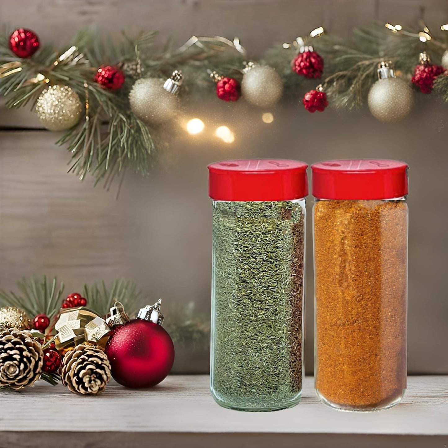 JARMING COLLECTIONS Premium Glass Spice Shakers - 16 oz Versatile Seasoning and Spice Dispenser with Sifting Lids for Popcorn, Cheese, Cinnamon, and Salt, Made in USA