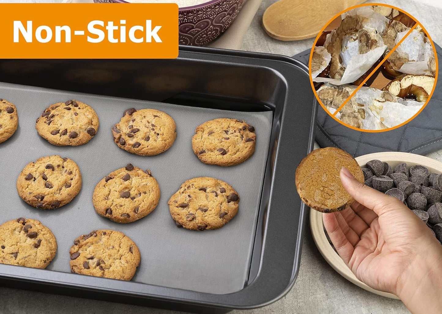 Silicone Baking Mat Roll - Best German Silicone - Non-slip Silicone Pastry Mat, Non-Stick Reusable Air Fryer Linner, Counter Mat, Oven Liner, Freeze Dryer Mat - 12IN x 8FT