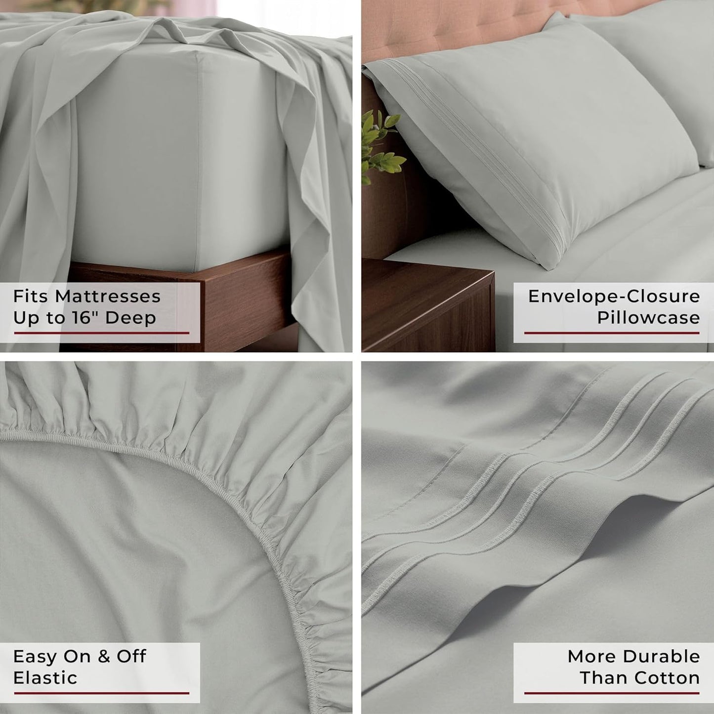 Mellanni King Sheets Set - 4 PC Iconic Collection Bedding - Hotel Luxury, Extra Soft, Cooling Bed Sheets - Wrinkle, Fade, Stain Resistant (King, Spa Mint)