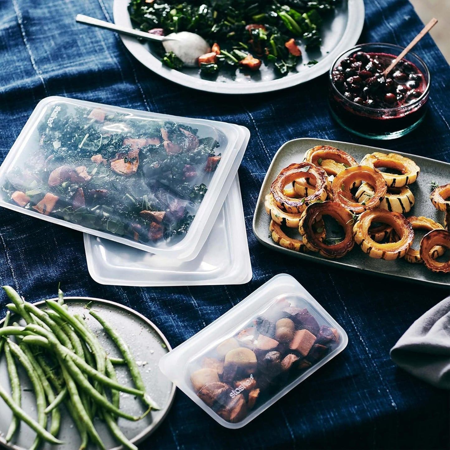 Stasher Premium Silicone Reusable Food Storage Bags, 4-Pack, Rainbow, Multi-Use Food Storage Bags, Lunch Bag, Travel Containers, BPA Free, Leak-free, Dishwasher-Safe, Eco-friendly