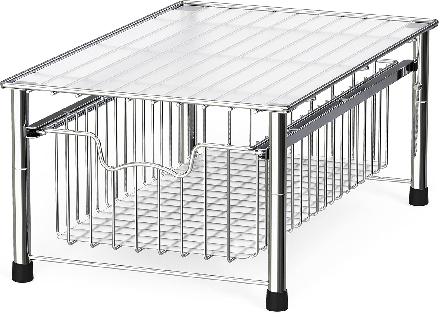 Simple Houseware Stackable Basket Drawer, Chrome