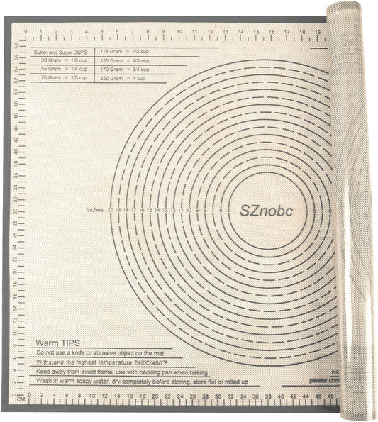 Silicone Pastry Mat 34'' By 26'' Extra Large Baking Mat with Measurements, Kitchen Counter Mats Perfect for Dough, Pastry, Pie Crust, Fondant, Cookies, Bread, Pasta, Pizza