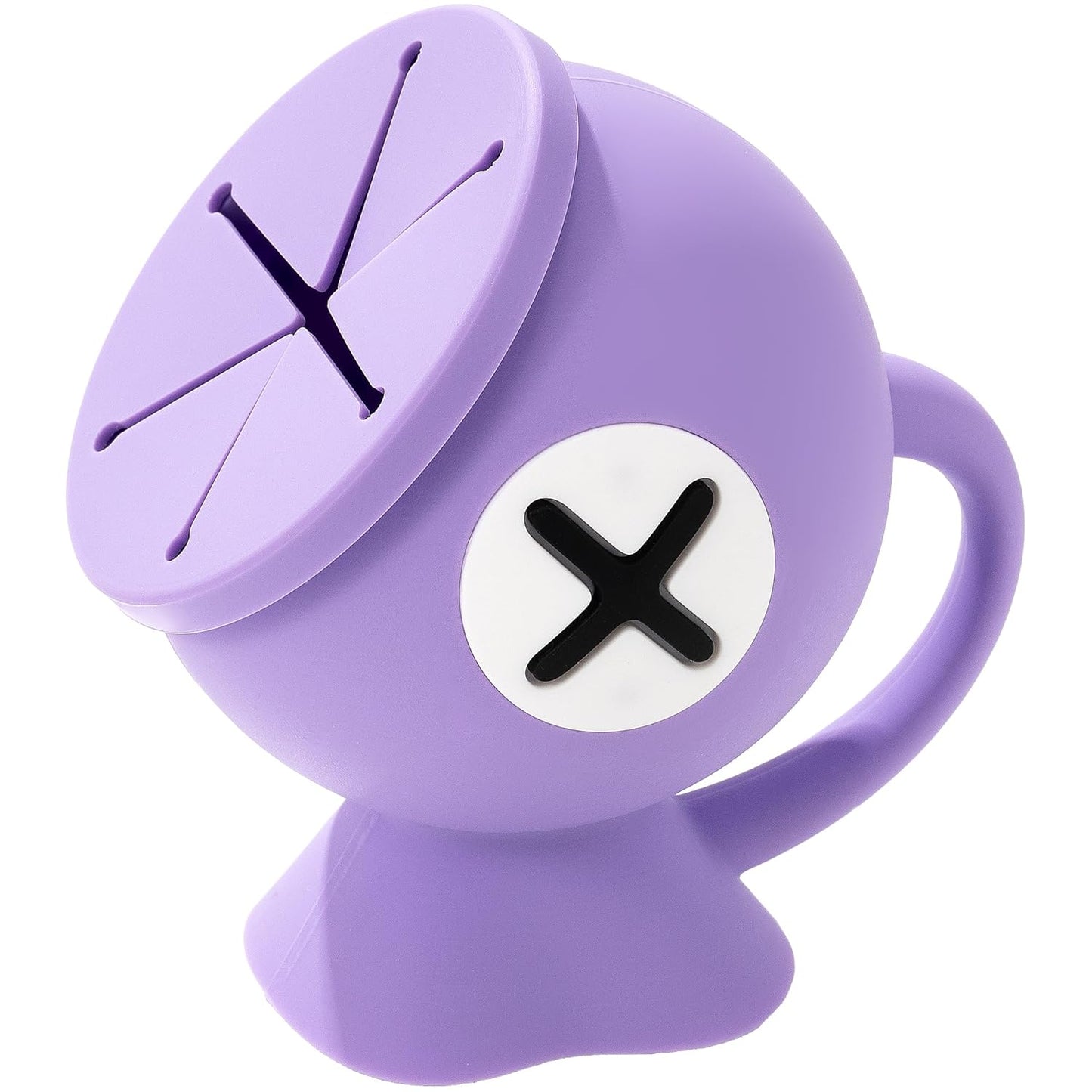 Li&Zhao Toddler Snack Cups - Baby Snack Containers Silicone Snack Cups for Toddlers Spill Proof Baby Food Catcher for Toddlers and Babies(Purple)