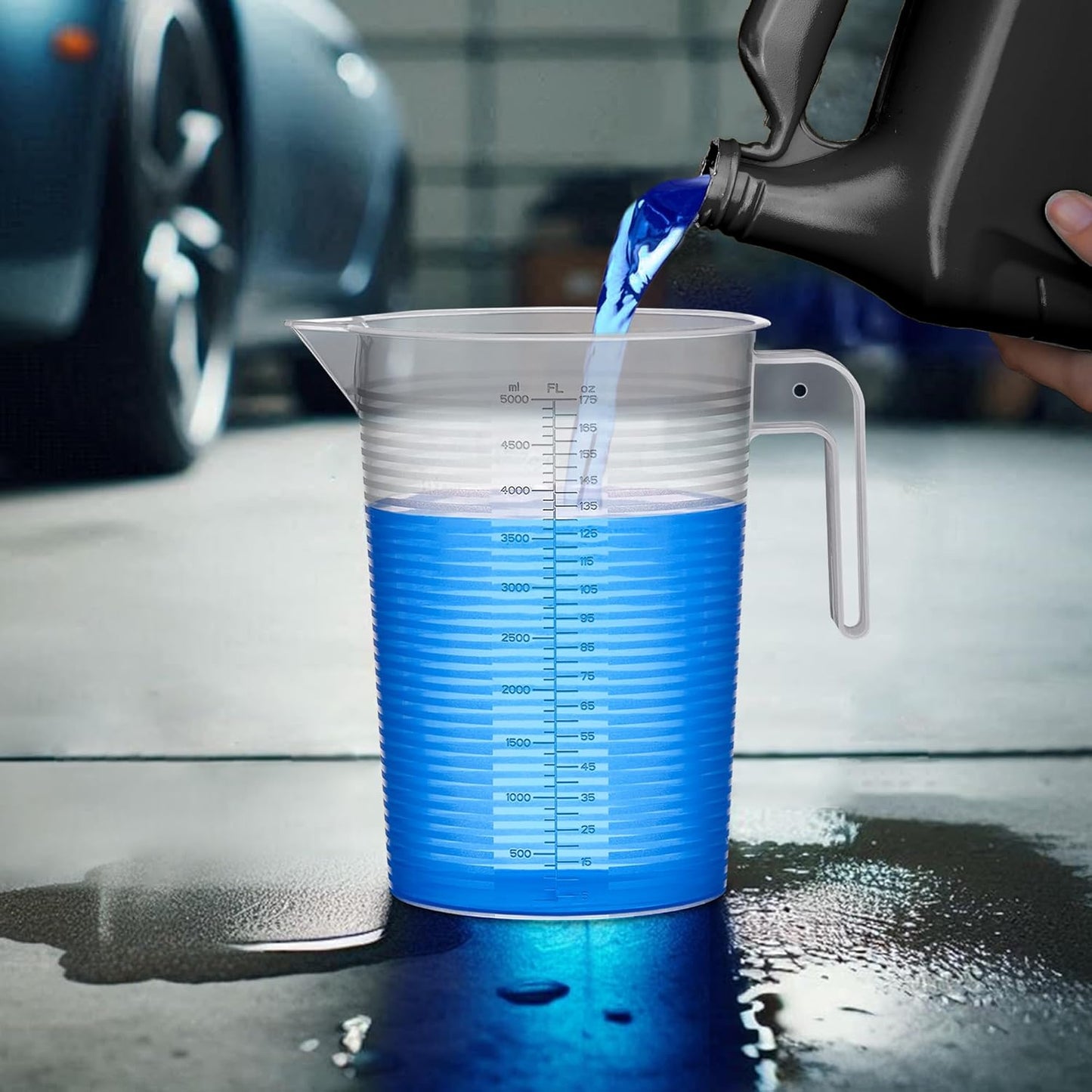 Amazing Abby - Michelle - 128-Ounce (1-Gallon, 4-Quart) Unbreakable Plastic Measuring Pitcher (1-Pack), Measuring Jug with Conversion Chart, Food-Grade, Dishwasher-Safe, Great for Kitchen, Lawn, Pool