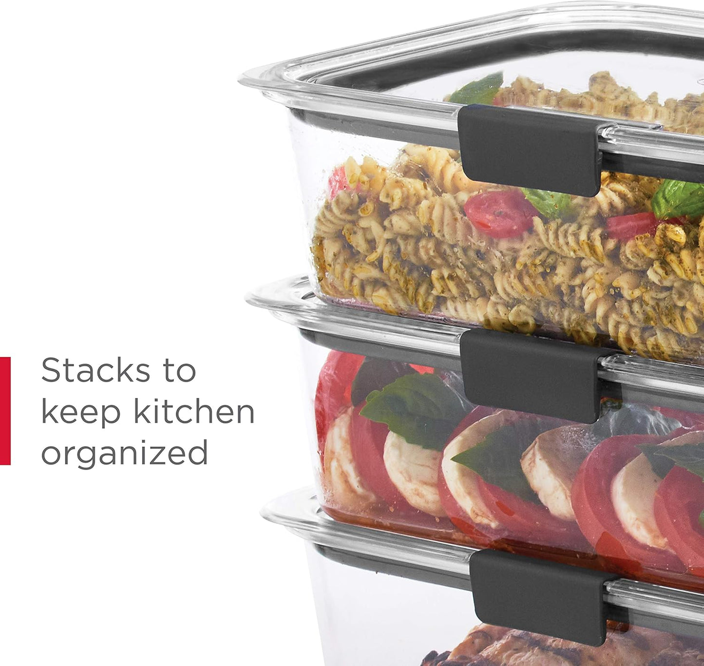 Rubbermaid Brilliance Food Storage Containers, 14 Piece Plastic Containers with Lids, BPA-Free, Leak Proof, Clear