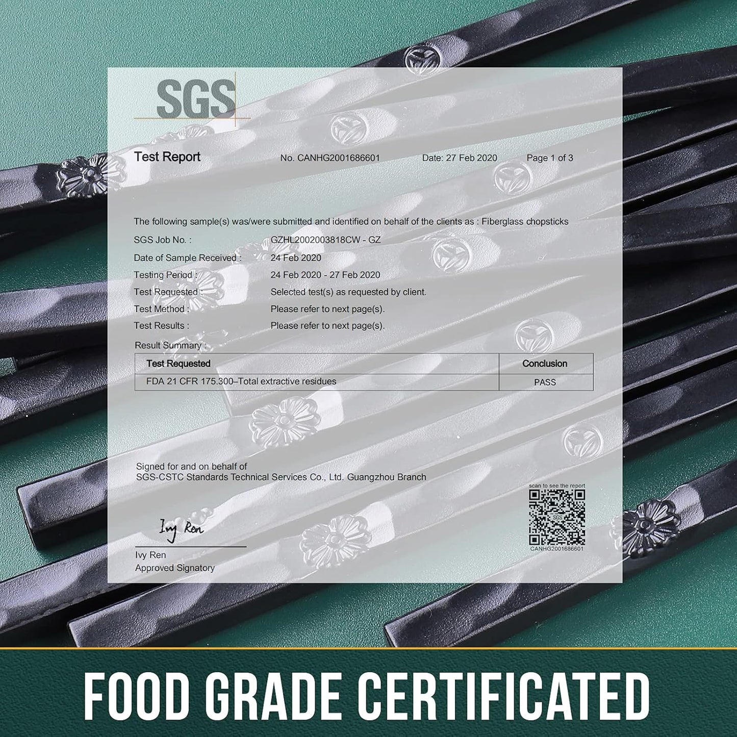 5 Pairs Japanese Fiberglass Chopsticks, GLAMFIELDS Reusable Chop sticks Dishwasher Safe, Non-slip, 9 1/2 inches - Gift Set Black