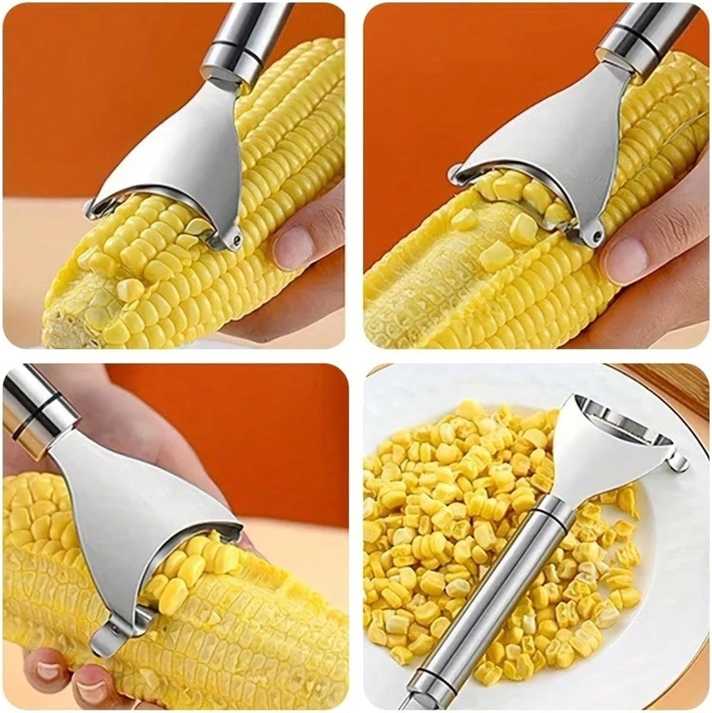 Corn Peeler 3 Pcs Stainless Steel Corn Peeler and Stripper Tool Set Upgraded Corn Stripper for Corn on the Cob,Peel Corn Cob Separator Quick,Gift for Women Home Dining Enthusiasts Gadget (3 Pcs)