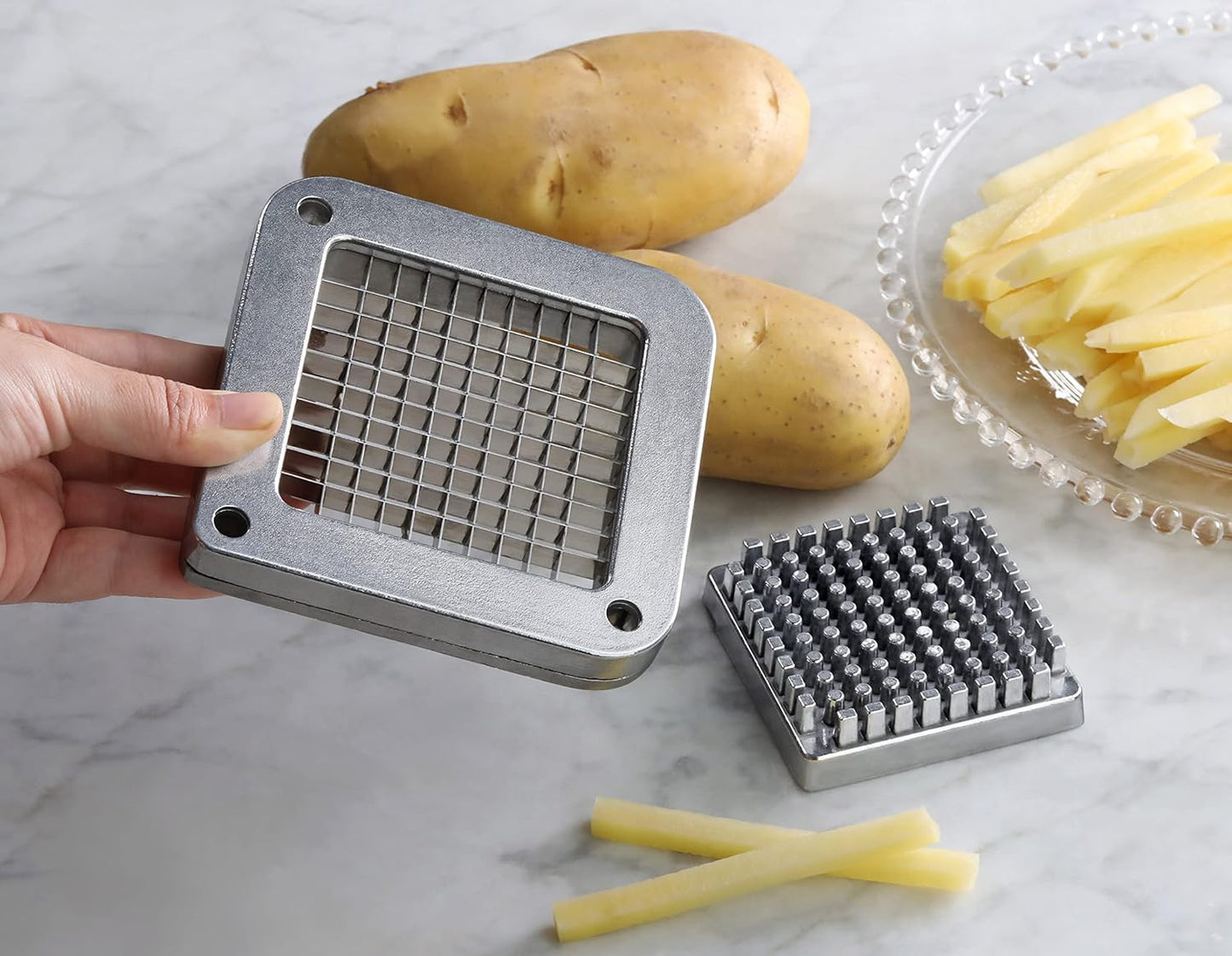 New Star Foodservice 37364 French Fry Cutter Replacement Pushing Plate, 1/4", Metallic