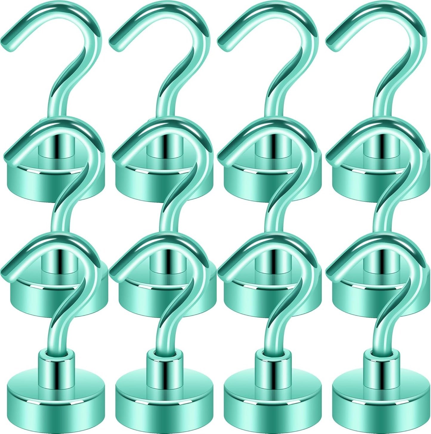 Neosmuk Magnetic Hooks, Cruise Ship Essentials, 30lb+ Heavy Duty Magnetic Hooks for Cruise Cabins, Refrigerator, Grill, Hanging, and Travel | Extra Strong Must-Haves Magnet Hook(Green,Pack of 12)