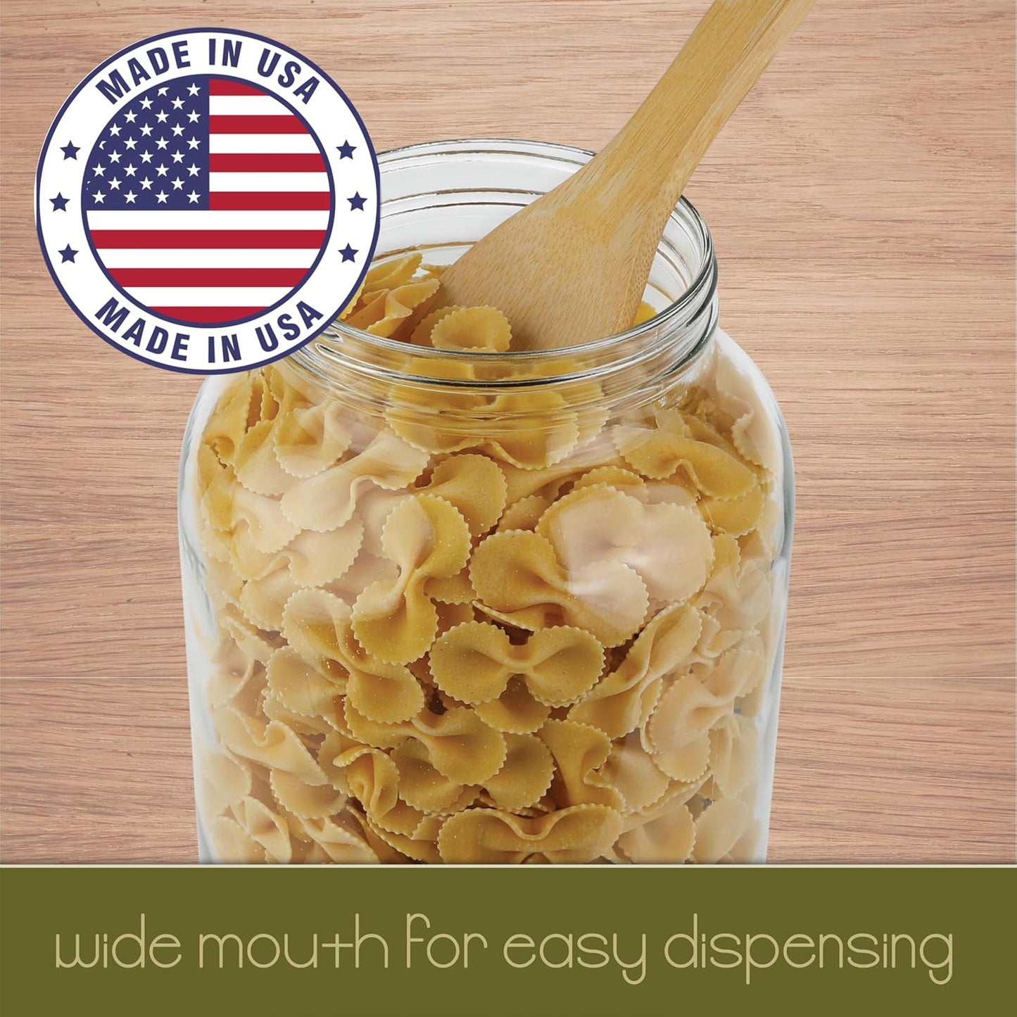 kitchentoolz 1 Gallon Glass Jar with Lid – Wide Mouth Large Glass Jar for Fermenting, Pickling, Canning, Water Glassing Eggs, Kombucha, and Food Storage – BPA-Free, Made in USA (2-Pack)