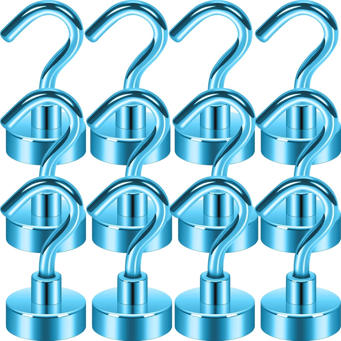 Neosmuk Magnetic Hooks, Cruise Ship Essentials, 30lb+ Heavy Duty Magnetic Hooks for Cruise Cabins, Refrigerator, Grill, Hanging, and Travel | Extra Strong Must-Haves Magnet Hook(RoyalBlue,Pack of 12)