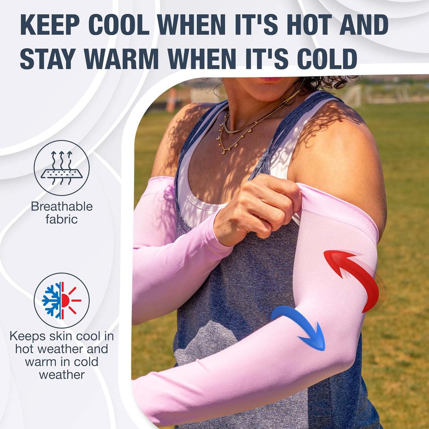 SportsTrail Cooling Arm Sleeves for Men & Women – Breathable, UV Sun Protection, Sports Arm Sleeves for Women, Men & Youth