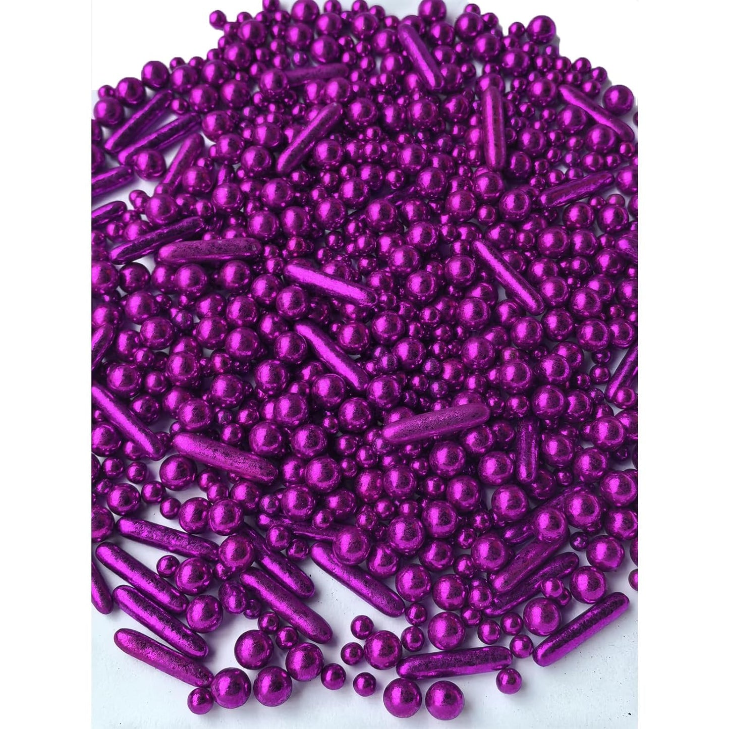 Sprinkles Purple Pearl Sugar Candy Mix Size Baking Cake Decorations Cupcake Toppers Celebrations Shaker Jar Wedding Shower Party (130g/4.2oz）