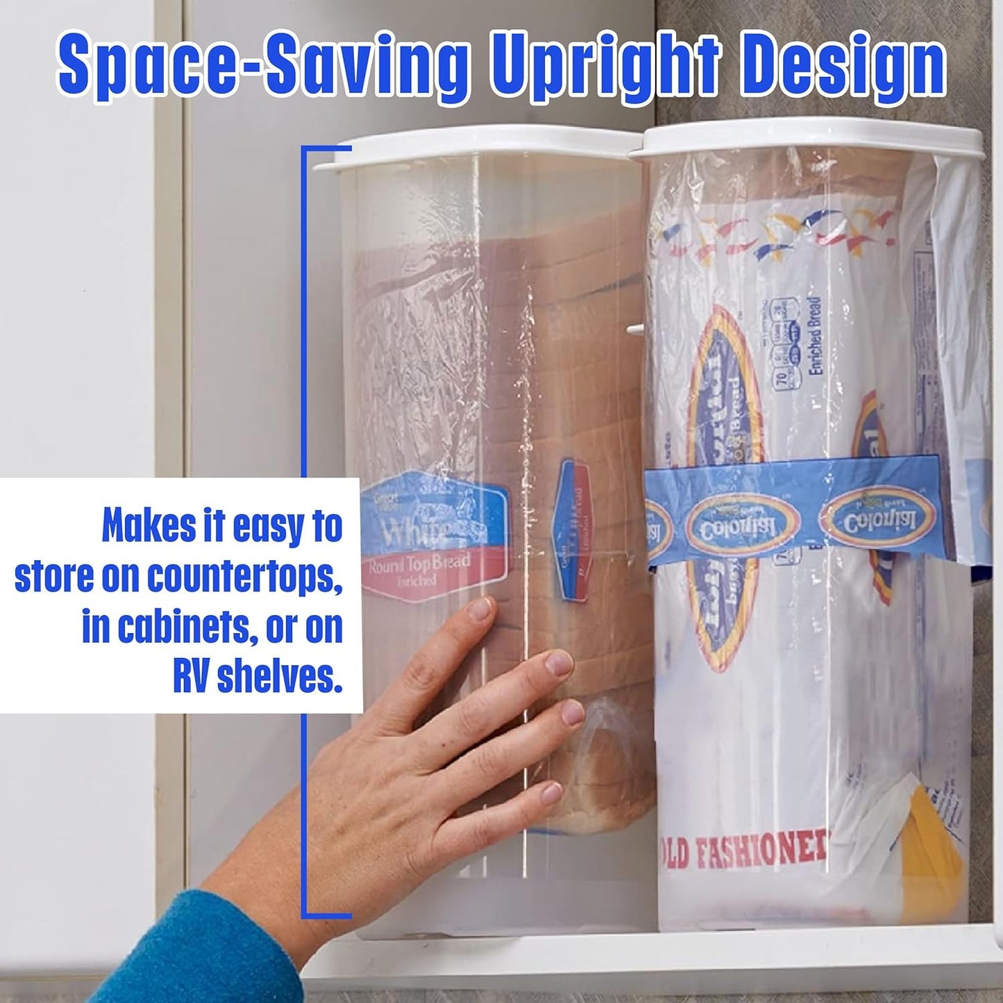 Buddeez Bread Buddy Bread Box – Keep Your Loaf Fresh - White Lid, Pack of 1