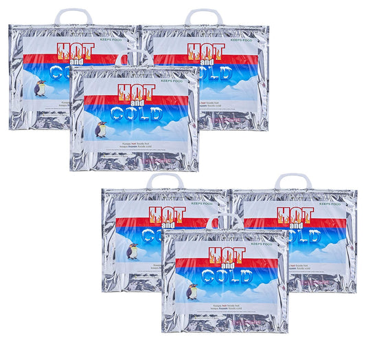 Superio Hot and Cold Insulated Bags for Food Delivery, Grocery Shopping Bags, Food Storage for Hot and Frozen Food for Travel, Disposable Cooler Bag, Reinforced Thermal Lunch Bag (6, 15.5"x13")