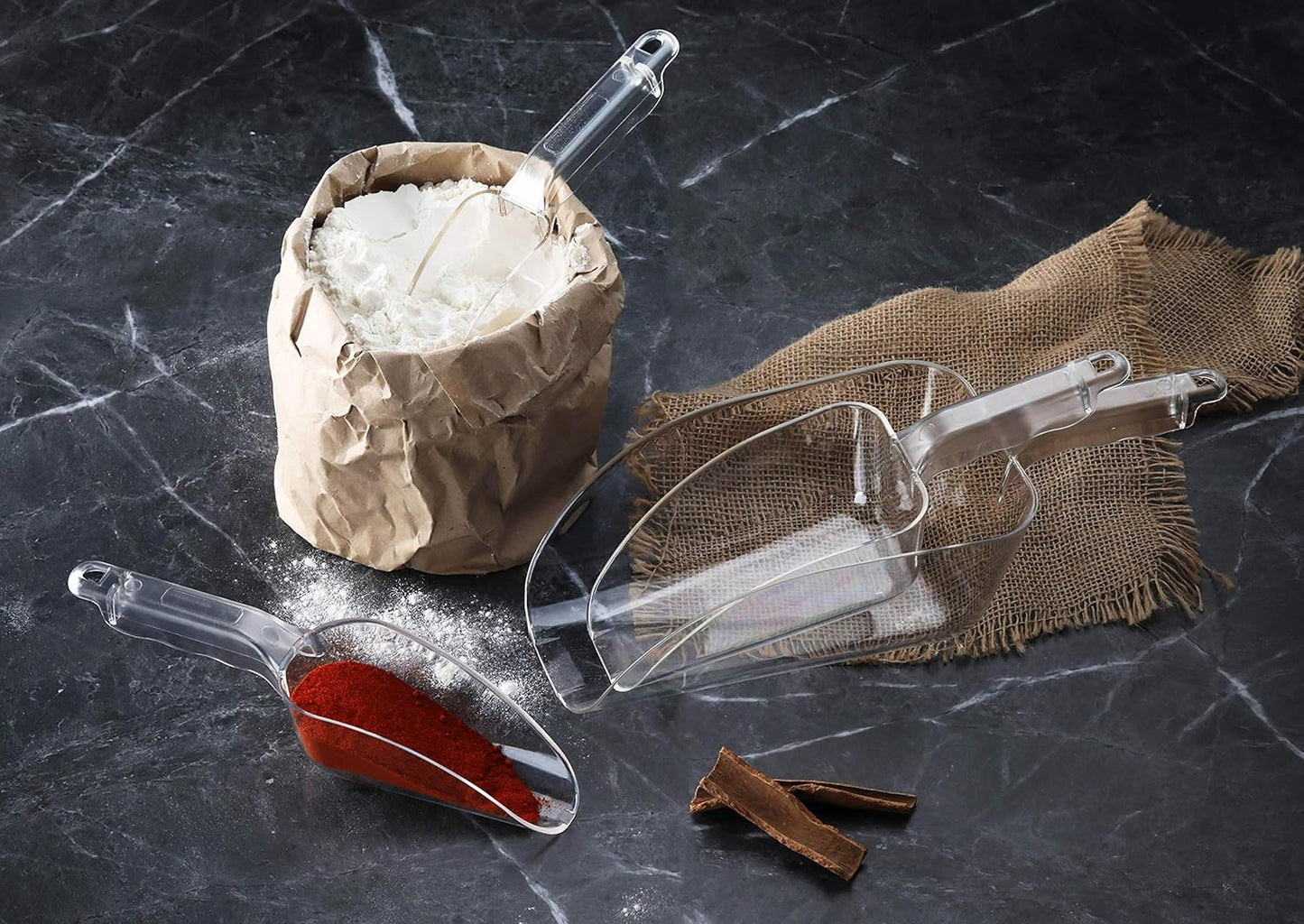 New Star Foodservice 34387 Polycarbonate Plastic Utility Ice Scoop, Clear, 6-Ounce