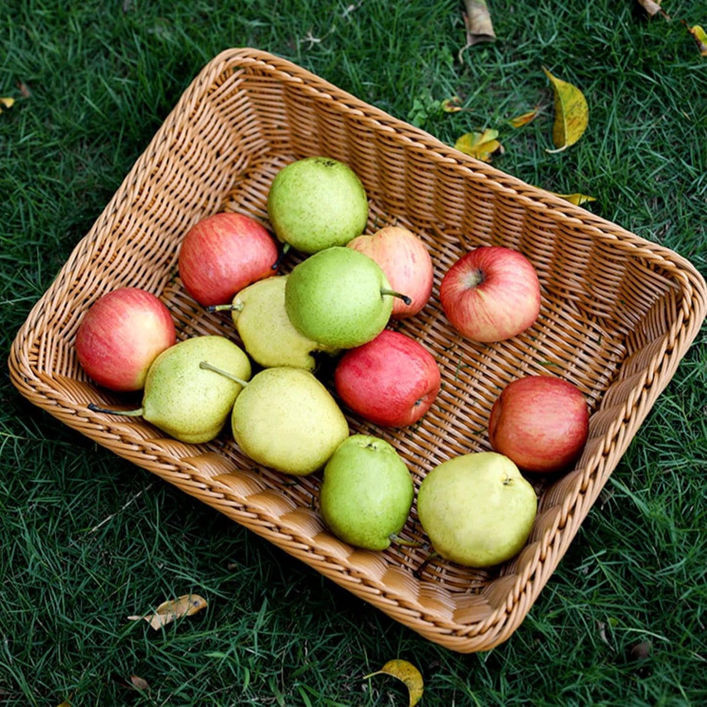 14 "bread basket, fruit basket, imitation wicker hand-woven basket, used as fruit and vegetable, farmer's market display, family restaurant and bakery (2)