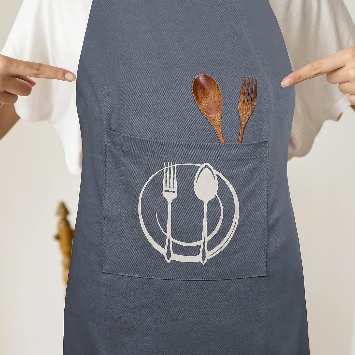 Urban Villa Unisex Apron with Printed Pockets Heavier Quality Everyday Use Over Sized 24 by 36 inches