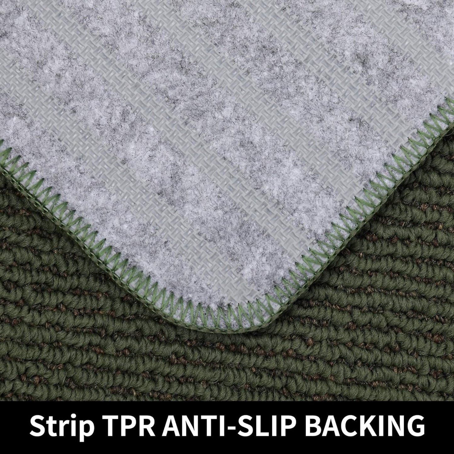 COSY HOMEER 24x35 Inch/24X60 Inch Kitchen Rug Mats Made of 100% Polypropylene Strip TPR Backing 2 Pieces Soft Kitchen Mat Specialized in Anti Slippery and Machine Washable,Green