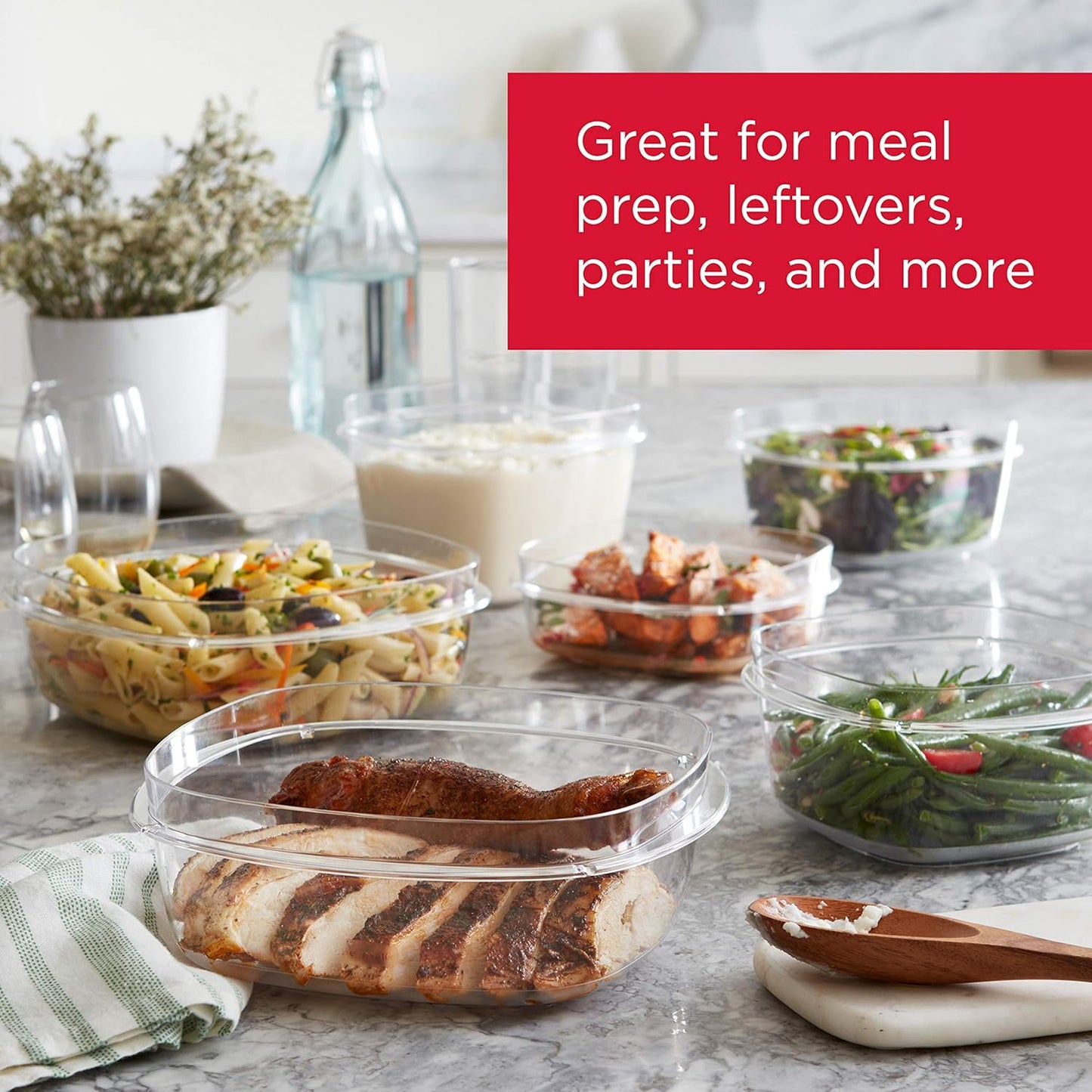 Rubbermaid Premier Food Storage Container, 10 Piece Set, Grey, BPA-Free, Microwave & Dishwasher Safe