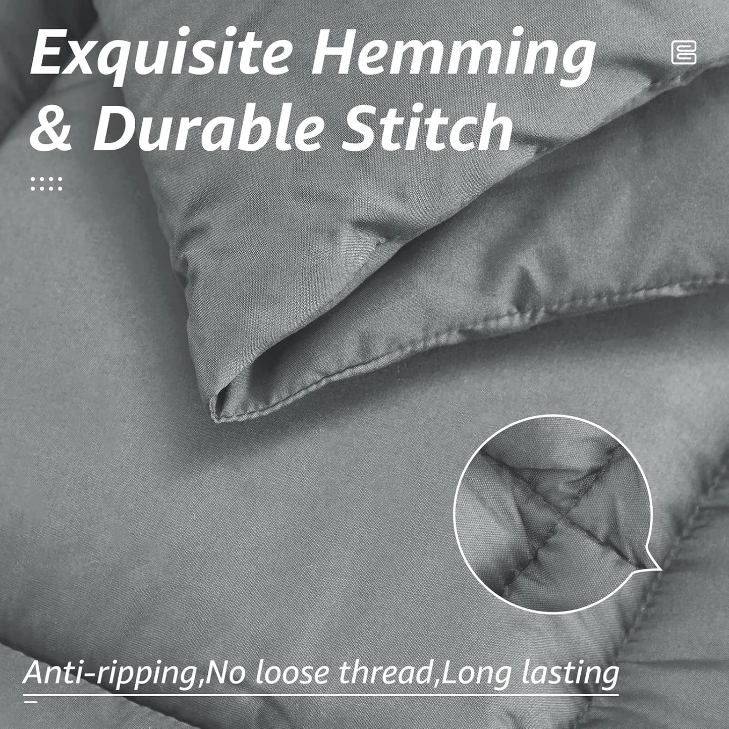 HYLEORY All Season Full Size Bed Comforter - Cooling Down Alternative Quilted Duvet Insert with Corner Tabs - Winter Warm - Machine Washable - Light Grey